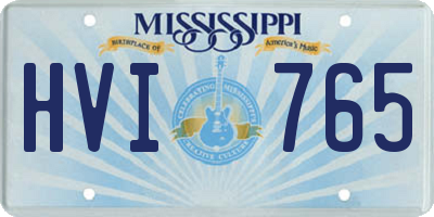 MS license plate HVI765