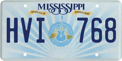 MS license plate HVI768