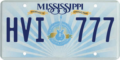 MS license plate HVI777