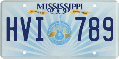 MS license plate HVI789