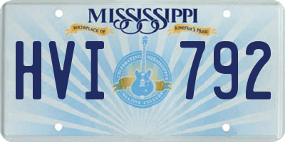 MS license plate HVI792