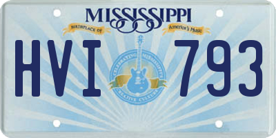 MS license plate HVI793