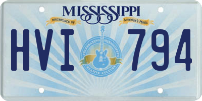 MS license plate HVI794