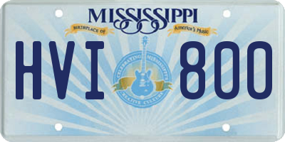 MS license plate HVI800