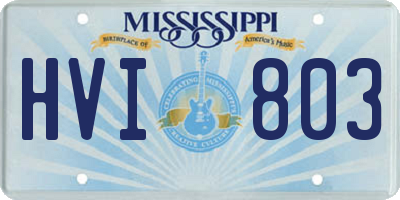 MS license plate HVI803