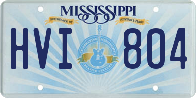 MS license plate HVI804