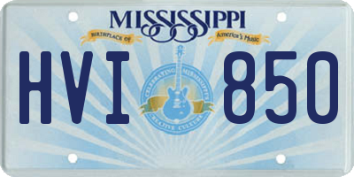 MS license plate HVI850