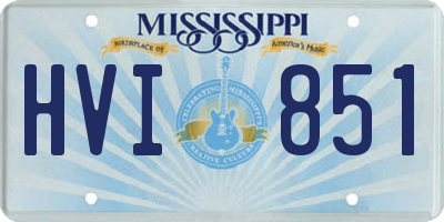 MS license plate HVI851