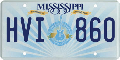 MS license plate HVI860