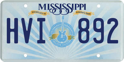 MS license plate HVI892