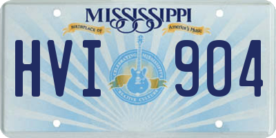 MS license plate HVI904