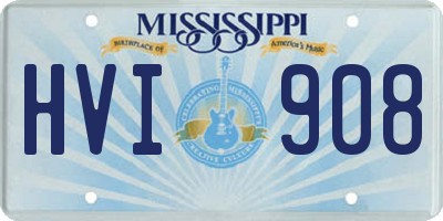 MS license plate HVI908