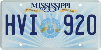 MS license plate HVI920