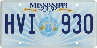 MS license plate HVI930
