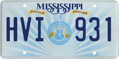 MS license plate HVI931