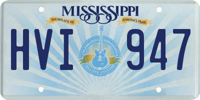 MS license plate HVI947