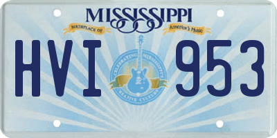MS license plate HVI953
