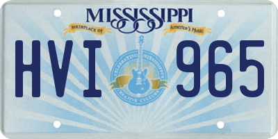MS license plate HVI965