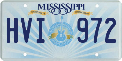 MS license plate HVI972
