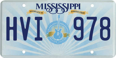 MS license plate HVI978