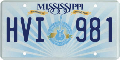 MS license plate HVI981