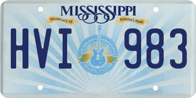 MS license plate HVI983