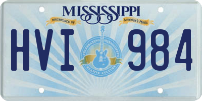 MS license plate HVI984