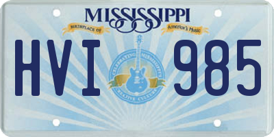 MS license plate HVI985