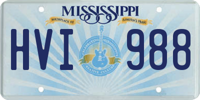MS license plate HVI988