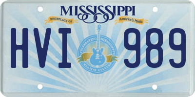 MS license plate HVI989