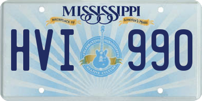 MS license plate HVI990