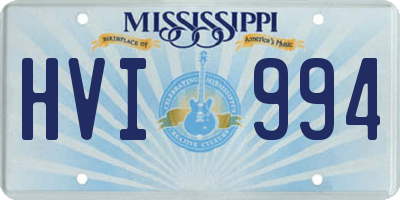 MS license plate HVI994