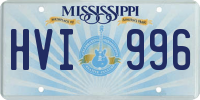 MS license plate HVI996