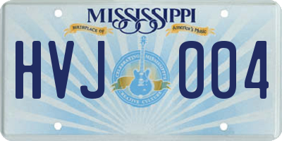 MS license plate HVJ004