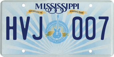 MS license plate HVJ007