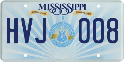 MS license plate HVJ008
