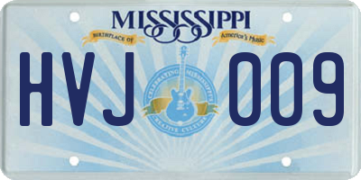 MS license plate HVJ009
