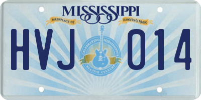 MS license plate HVJ014
