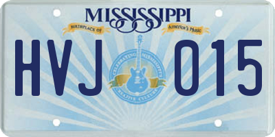 MS license plate HVJ015