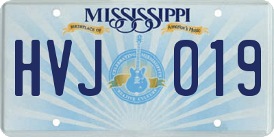 MS license plate HVJ019