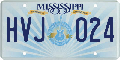 MS license plate HVJ024