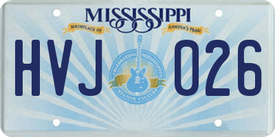 MS license plate HVJ026