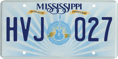 MS license plate HVJ027