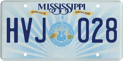 MS license plate HVJ028