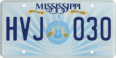 MS license plate HVJ030