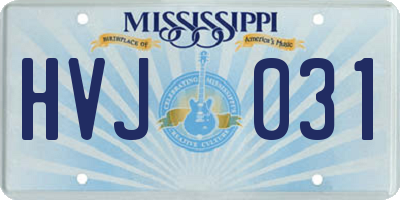 MS license plate HVJ031