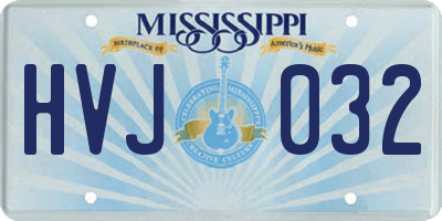 MS license plate HVJ032