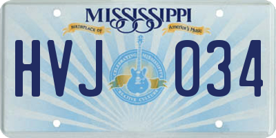 MS license plate HVJ034