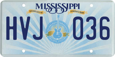 MS license plate HVJ036