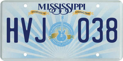 MS license plate HVJ038
